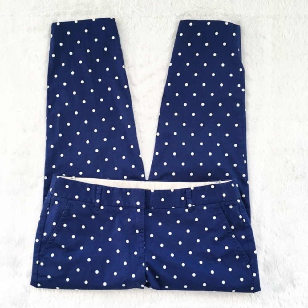 J Crew Blue Polka Dot Pants
